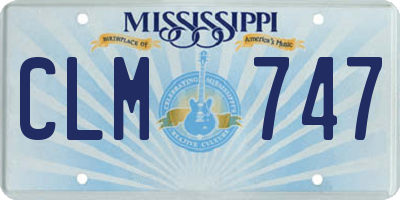 MS license plate CLM747