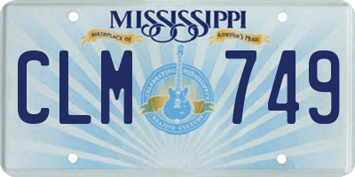MS license plate CLM749