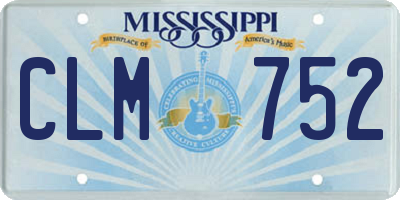 MS license plate CLM752