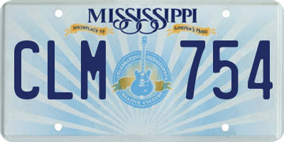 MS license plate CLM754