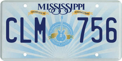 MS license plate CLM756