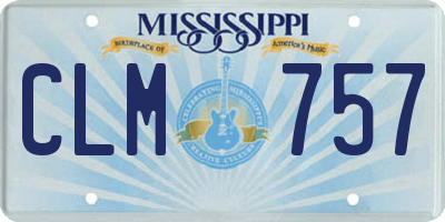MS license plate CLM757