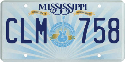 MS license plate CLM758