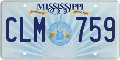 MS license plate CLM759