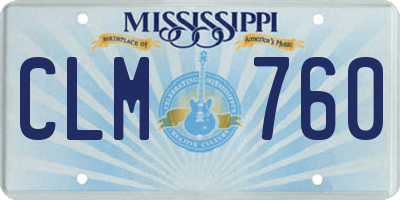 MS license plate CLM760