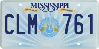 MS license plate CLM761
