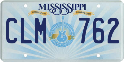 MS license plate CLM762