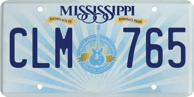 MS license plate CLM765