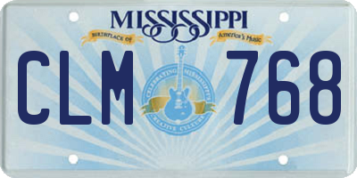 MS license plate CLM768