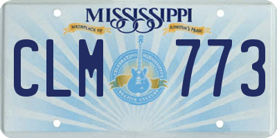 MS license plate CLM773