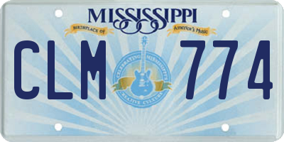 MS license plate CLM774
