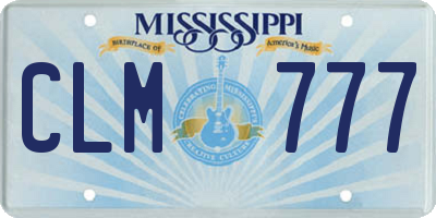 MS license plate CLM777