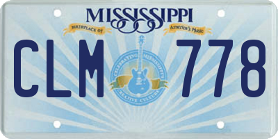 MS license plate CLM778