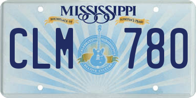 MS license plate CLM780