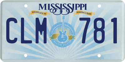 MS license plate CLM781