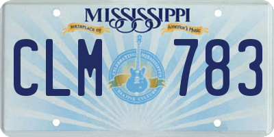 MS license plate CLM783
