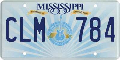 MS license plate CLM784