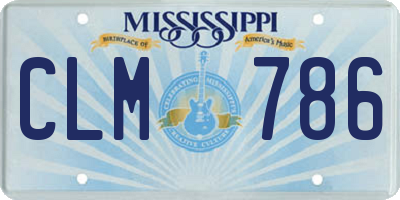 MS license plate CLM786