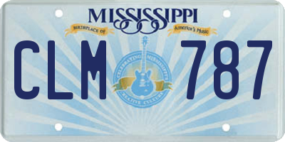 MS license plate CLM787