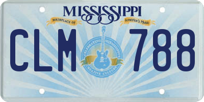 MS license plate CLM788