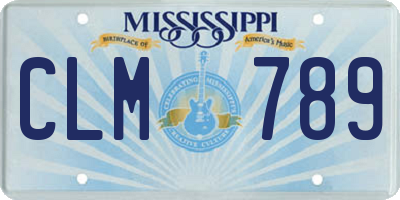 MS license plate CLM789