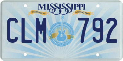 MS license plate CLM792