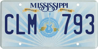 MS license plate CLM793