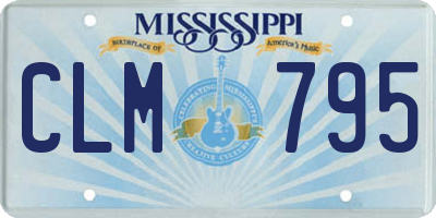 MS license plate CLM795