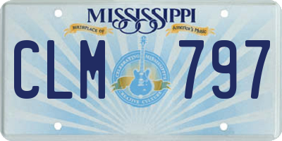 MS license plate CLM797