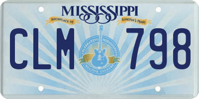 MS license plate CLM798