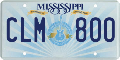 MS license plate CLM800