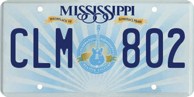 MS license plate CLM802