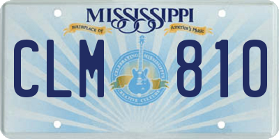 MS license plate CLM810