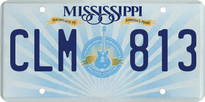 MS license plate CLM813