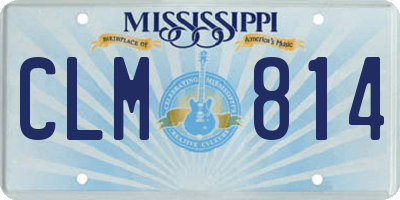 MS license plate CLM814