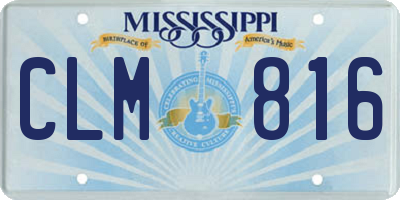 MS license plate CLM816