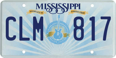 MS license plate CLM817