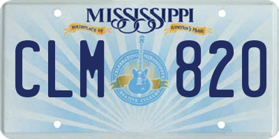 MS license plate CLM820