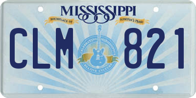 MS license plate CLM821