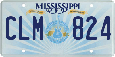 MS license plate CLM824
