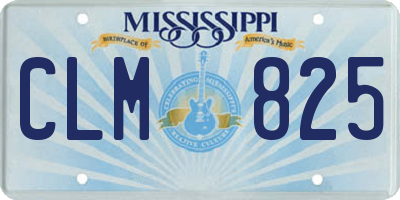 MS license plate CLM825