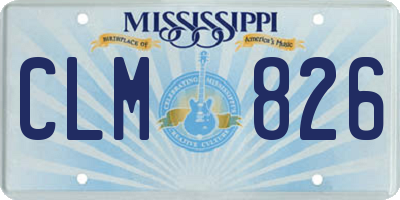 MS license plate CLM826