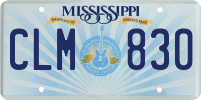 MS license plate CLM830