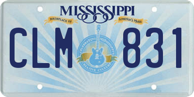MS license plate CLM831