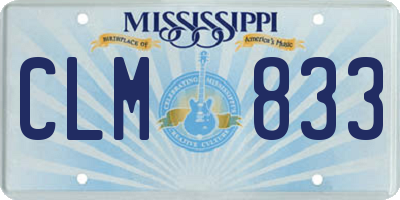 MS license plate CLM833