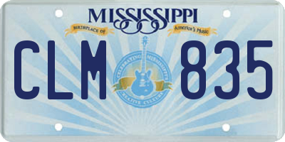 MS license plate CLM835