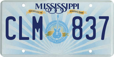 MS license plate CLM837