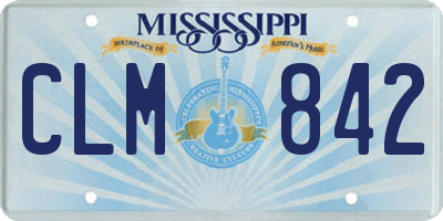 MS license plate CLM842