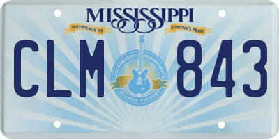 MS license plate CLM843