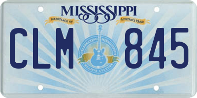 MS license plate CLM845
